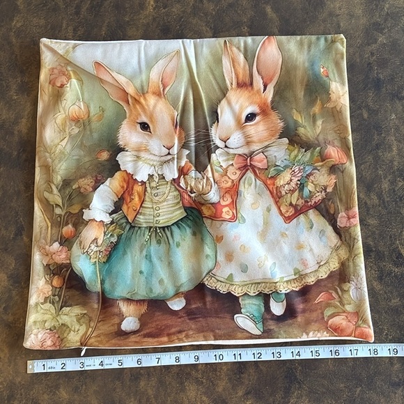NWT Beatrix Potter Peter Rabbit inspired fairytale fantasy throw pillow cover OS - Picture 3 of 16